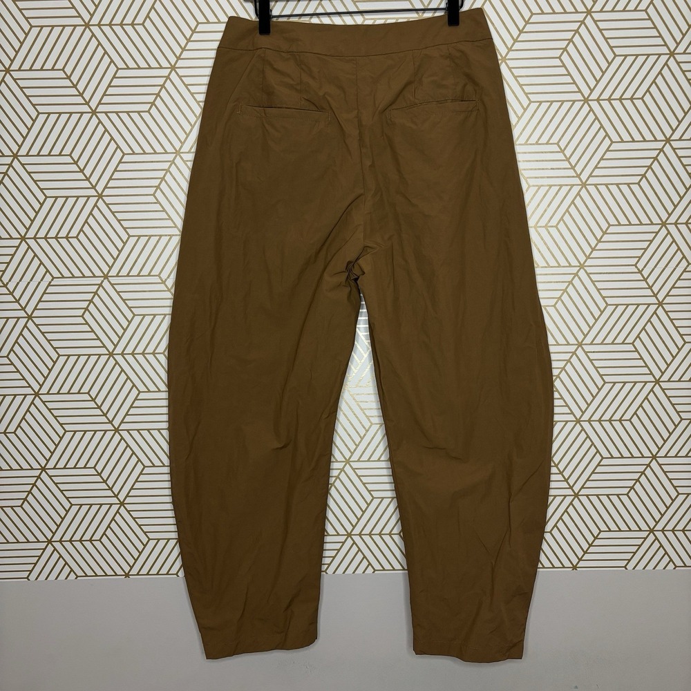 Free People Gabriette Barrel Leg Pants Brown Size 10 Lightweight Academia Boho - Picture 7 of 11